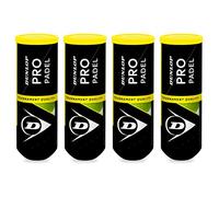 Dunlop Pro Padel Pack 4 Tubos de 3 Bolas Pádel de Calidad, Juega con Las Pelotas de Pádel de los Campeones, Ideal para Torneos, Genera Golpes Ganadores