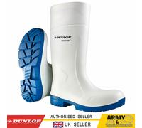 Dunlop Purofort Estriados Seguridad Blanco Wellington Trabajo Botas Comida Pro