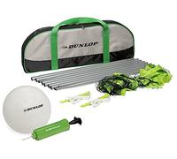 DUNLOP Set de Voleibol - 609 x 220 CM - Incluye Red de Voleibol, Cables de Tensión, Piquetas para el Suelo, Pelota, Bomba de Pelota y Bolsa de Transporte - Verde/Negro/Blanco