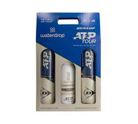 DUNLOP Set Waterdrop, 2 latas de 4 Pelotas de Tenis ATP Tour, Termo de 600 ml y 3 microlytes Berry