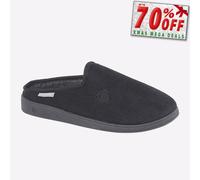 Dunlop Ted Hombre Cómodo Salón Informal sin Cordones Pantuflas Negro