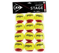 Dunlop Tennis Ball Stage 3 Red - for Kids & Beginners on Small Court (1x12 Polybag), 12 Pelotas