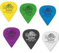 Dunlop Tortex Sharp - Púas de guitarra (2 de cada calibre), paquete de 12 unidades