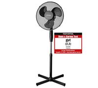 Dunlop - Ventilador de pie (oscilante, 40 cm de diámetro, 3 niveles, altura regulable 105-128 cm, rejilla protectora, pie estable, bajo consumo de energía, solo 42 W), color negro