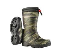 Dunlop Winter Blizzard Kids - Botas de agua resistentes al agua para niño, diseño de camuflaje, color Verde, talla 34 EU