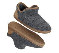 DUNLOP Zapatillas Casa Hombre Altas, Pantuflas Hombre Forro Borreguito, Zapatillas Hombre Bota Con Suela Antideslizante, Regalos Para Hombres Adolescentes (45 EU, Gris/Marron, numeric_45)