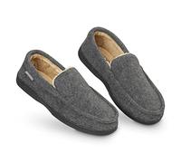 Dunlop Zapatillas Casa Hombre, Pantuflas Estilo Mocasines Cerradas, Zapatillas de Casa Invierno Calientes Suela de Goma Dura, Regalos Originales para Hombre (Gris Oscuro,42)