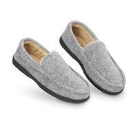 Dunlop Zapatillas Casa Hombre, Pantuflas Estilo Mocasines Cerradas, Zapatillas de Casa Invierno Calientes Suela de Goma Dura, Regalos Originales para Hombre (Gris,45)