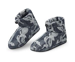 DUNLOP Zapatillas Casa Hombre, Pantuflas Hombre Altas Para Casa, Zapatillas Hombre Bota, Regalos Para Hombres y Adolescentes Talla 41-46 (44, Camuflaje Azul, numeric_44)