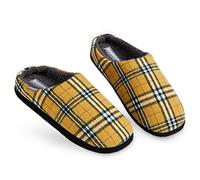 DUNLOP Zapatillas Casa Hombre, Pantuflas Hombre De Forro Polar Suave, Zapatillas Hombre Con Suela Antideslizante Talla 41-46 (43, Gris/Mostaza, numeric_43)