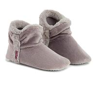 Dunlop Zapatillas De Estar En Casa Altas Para Mujer, Botas Pantuflas Cerradas Invierno, Interior Suave Peluche Con Suela de Goma Antideslizante (41 EU, Gris Claro)