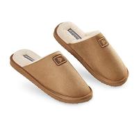 Dunlop Zapatillas Hombre, Pantuflas Hombre Talla 41-46, Zapatillas de casa Hombre (41 EU, Marrón)