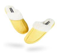 DUNLOP Zapatillas Mujer Casa Antideslizantes con Memory Foam (37 EU, Amarillo, numeric_37)