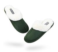 DUNLOP Zapatillas Mujer Casa Antideslizantes con Memory Foam (37 EU, Verde Oscuro, numeric_37)