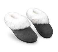 DUNLOP Zapatillas Mujer Casa con Suela Antideslizante, Pantuflas Invierno con Forro Polar, Regalos Para Mujer y Chica Adolescente Talla 37-41 (39, Carbón, numeric_39)