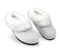 DUNLOP Zapatillas Mujer Casa con Suela Antideslizante, Pantuflas Invierno con Forro Polar, Regalos para Mujer y Chica Adolescente Talla 37-41 (41, Gris, numeric_41)