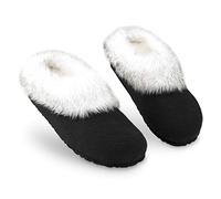 DUNLOP Zapatillas Mujer Casa con Suela Antideslizante, Pantuflas Invierno con Forro Polar, Regalos Para Mujer y Chica Adolescente Talla 37-41 (38, Negro, numeric_38)