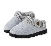 DUNLOP Zapatillas Mujer Casa, Pantuflas Mujer con Memory Foam, Zapatillas Mujer con Suela Antideslizante, Regalos Para Mujer Talla 37-40 (37, Gris Claro, numeric_37)