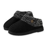 DUNLOP Zapatillas Mujer Casa, Pantuflas Mujer con Memory Foam, Zapatillas Mujer con Suela Antideslizante, Regalos Para Mujer Talla 37-40 (38, Negro, numeric_38)