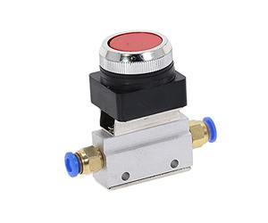 DunMuan 1 unids Válvula mecánica 1/8 "Hilo 2 Posición 3 Vías Red Pulsador Plano Pulsador Pulneamiento momentáneo Válvula neumática MOV-321PP DunMuan (Color : 4MM)