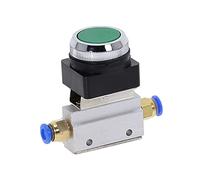 DunMuan 1 unids Válvula mecánica 1/8 "Hilo 2 Posición 3 Vías Válvula neumática momentánea de pulsador Plano Verde MOV-321PP DunMuan (Color : 8MM)