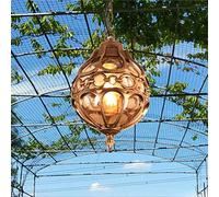 DUNMW Lámpara colgante vintage Lámpara de techo impermeable para exteriores Lámpara colgante de vidrio de aluminio Iluminación para porche, pasillo, villa, patio, viñedo, E27