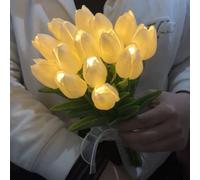 DUNMW Luz de noche de tulipán LED, luz de ramo artificial, luz de mesa de ramo Luz de noche con flores Luz de estado de ánimo decorativa alimentada por batería para dormitorio
