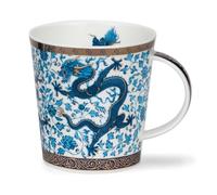 Dunoon Caingorm - Taza de porcelana fina, diseño de dragón azul y blanco