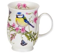 Dunoon Hedgerow Birds - Taza de porcelana (310 ml), diseño de herrerillo común