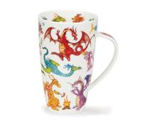 Dunoon Henley - Taza de porcelana fina (0,6 L), diseño de dragones