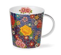 Dunoon Lomond Kyushu - Taza de porcelana fina, diseño de Kyushu con detalles dorados, multicolor