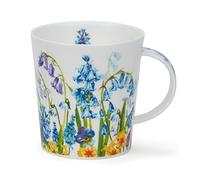 Dunoon Lomond - Taza de porcelana fina (0,32 L, diseño floral, narciso y tulipanes), color azul