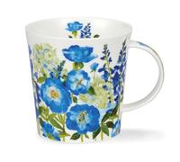 Dunoon Lomond - Taza de porcelana fina, diseño de flores, color azul