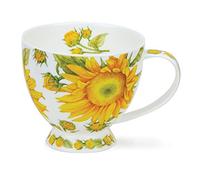 Dunoon Skye Shape - Taza de porcelana china, 0,45 l, moderna, flores, peonía, redonda, floral, lavado a mano, adulto
