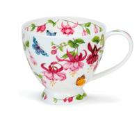 Dunoon Skye - Taza (0,45 L), diseño de mariposas y fucsia