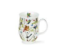 Dunoon Suffolk Secret Woodland Birds - Taza de porcelana fina, fabricada en Inglaterra, diseño de pájaros, color azul