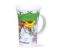 DUNOON Taza con diseño de mapa del mundo Glencoe