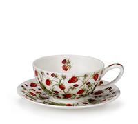 Dunoon Tea Cup & Saucer Set Dovedale Strawberry