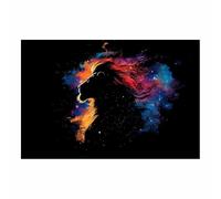 DunPei Arte de pared en lienzo con animales Un león corpulento impresión de póster,para sala de estar,dormitorio,pasillo,oficina,baño,decoración del hogar（negro-60x90cm Sin marco