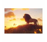 DunPei Arte de pared en lienzo con animales Un león corpulento impresión de póster,para sala de estar,dormitorio,pasillo,oficina,baño,decoración del hogar（dorado-70x100cm Sin marco