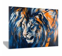 DunPei Arte de pared en lienzo con animales Un león poderoso impresión de póster,para sala de estar,dormitorio,pasillo,oficina,baño,decoración del hogar（multicolor-50x70cm Enmarcado