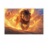 DunPei Arte de pared en lienzo con animales Un león vigoroso impresión de póster,para sala de estar,dormitorio,pasillo,oficina,baño,decoración del hogar（dorado-50x70cm Sin marco