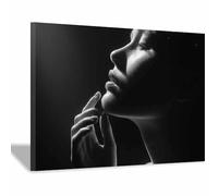 DunPei Arte lienzo, póster de arte abstracto de chica. Una mujer hermosa Decoración de pared con arte femenino para el hogar, para decorar el baño, sala de estar, dormitorio.（negro-50x70cm Enmarcado