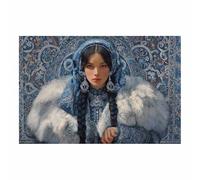 DunPei Arte lienzo, póster de arte abstracto de chica. Una mujer tranquila Decoración de pared con arte femenino para el hogar, para decorar el baño, sala de estar, dormitorio.（azul-30x45cm Sin marco