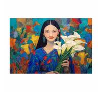 DunPei Arte lienzo Una mujer digna Impresiones decorativas para sala de estar, ilustraciones para el pasillo: arte femenino, sexy, abstracto, glamuroso, hermoso, moderno.（multicolor-50x70cm Sin marco