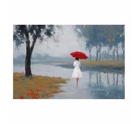 DunPei Arte lienzo Una mujer tranquila Impresiones decorativas para sala de estar, ilustraciones para el pasillo: arte femenino, sexy, abstracto, glamuroso, hermoso, moderno.（azul-30x45cm Sin marco