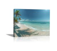 DunPei Beach scene decorations white sand and palm trees Trendy Canvas Pictures for Stylish Living Room Decor50x70cm Enmarcado