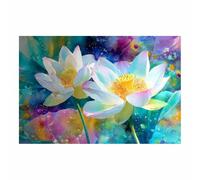 DunPei Cuadro de Flores en Lienzo con Tonos Pastel, Flores fragantes Estilo Nórdico para una Decoración Suave en el Dormitorio Principal（rosa-50x70cm Sin marco