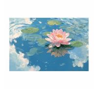 DunPei Cuadro de Flores en Lienzo de Gran Formato, Flores cristalinas Lienzo de Galería Montado en Bastidor, Listo para Colgar Incluido（azul-70x100cm Sin marco