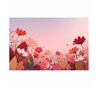 DunPei Cuadro de Impacto Extra Grande en Lienzo con Flores Abstractas, Flores de estrellas Pieza Central para una Pared Vacía en Estilo Loft（rojo-60x90cm Sin marco